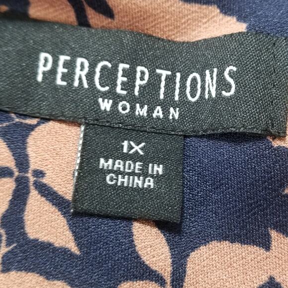 NWT -Perceptions Womens Career Casual Sleeveless Floral Midi Fit & Flare Size 1X - Picture 6 of 10